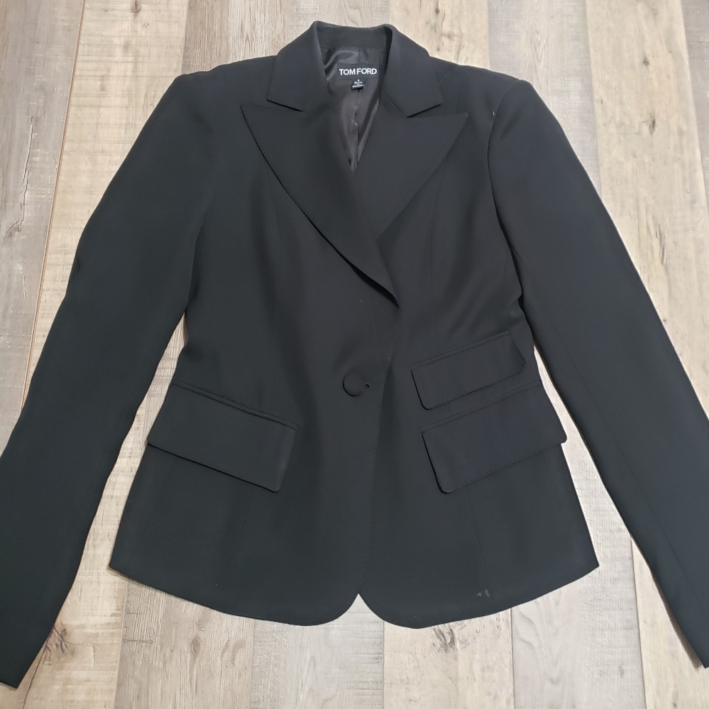 Tom Ford Blazer size 6 Black Uniform Jacket